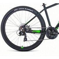 Велосипед Forward Apache 27,5 2.0 D черный матовый/ярко-зеленый 2022 г 17" RBK22FW27303