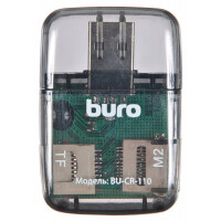Устройство чтения карт памяти USB2.0 Buro BU-CR-110 черный