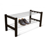 Полка для обуви Sheffilton SHT-SR9 венге/алюминий/металлик