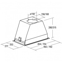 Встраиваемая вытяжка Cata GL 45 WH/B