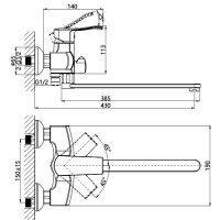 Смеситель для ванны Groneo G22114