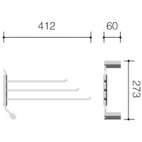 Полотенцедержатель поворотный тройной Schein Watteau 12834 (рога)