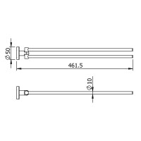 Полотенцедержатель поворотный двойной Langberger Burano 11008C