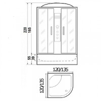 Душевая кабина River Temza 120/120/55 МТ (10000002183)