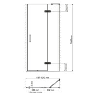 Душевая дверь WasserKraft Aller Black Matt 10H05RB