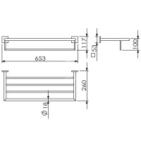 Полка для полотенца прямая 2-эт. Langberger 11803B