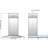 Каминная вытяжка Elikor Аметист 60П-430-К3Д черный/тонированный