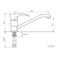 Смеситель для мойки Zigmund & Shtain ZS 0200 черный базальт