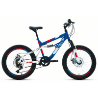 Велосипед Altair MTB FS 20 D синий/красный 2022 г 14" RBK22AL20048