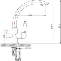 Смеситель для кухни Milacio Gracia коричневый (F6500.305)
