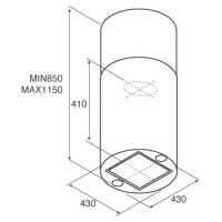Островная вытяжка Jetair Pipe Island IX/A/43