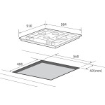 Встраиваемая газовая варочная панель Hiberg VM 6045 W