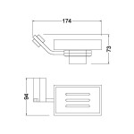 Мыльница настенная квадратная Schein Watteau 122CS-R (керамика)