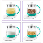 Чайник электрический Kitfort КТ-6130-3 белый/бирюзовый