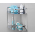 Полка металлическая угловая двойная WasserKraft K-522 хром