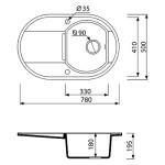 Кухонная мойка Marmorin Otago Black Metalic (505 113 012)