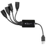Разветвитель USB 2.0 Buro BU-HUB4-0.3-U2.0 Splitter черный