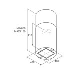 Островная вытяжка Jetair Pipe Island BL/A/43