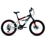 Велосипед Altair MTB FS 20 D черный/красный 2022 г 14" RBK22AL20047