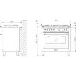 Газовая плита Lofra PLG 96 GVT нержавейка