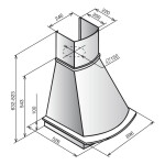 Каминная вытяжка Elikor Ротонда 60П-650-П3Л бежевый/дуб