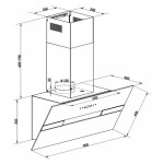 Каминная вытяжка Maunfeld Mersey 90 нержавеющая сталь/черное стекло