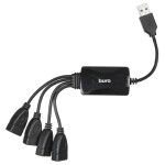 Разветвитель USB 2.0 Buro BU-HUB4-0.3-U2.0 Splitter черный