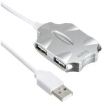 Разветвитель USB 2.0 Buro BU-HUB4-0.5-U2.0 Candy серебристый