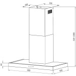 Каминная вытяжка Krona Rut 900 inox 3P-S