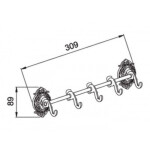 Планка на 5 крючков Hayta Gabriel 13902-5/ VBR