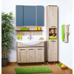 Зеркальный шкаф Бриклаер Карибы 100 дуб кантри/венге