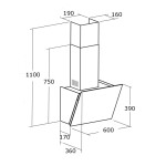 Каминная вытяжка Cata Avlaki 600 XGWH