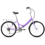 Велосипед Forward Valencia 24 2.0 фиолетовый/зеленый 2022 г 16" RBK22FW24078
