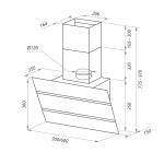 Каминная вытяжка Maunfeld Bridge 50 черный/черное стекло