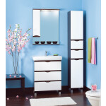 Зеркало-шкаф Бриклаер Токио 70 L венге/белый