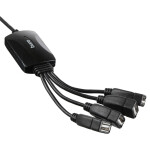 Разветвитель USB 2.0 Buro BU-HUB4-0.3-U2.0 Splitter черный