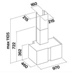 Каминная вытяжка Falmec Mirabilia 97 Square inox (800)
