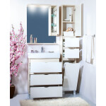 Зеркало-шкаф Бриклаер Токио 60 R светлая лиственница/белый