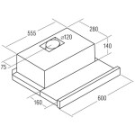 Встраиваемая вытяжка Cata TF 2003 600 GBK/B