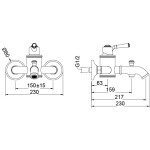 Смеситель для ванны Timo Arisa 5314/02Y antique