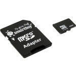 Карта памяти Smartbuy MicroSDHC 8GB Class4+SD адаптер
