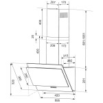 Каминная вытяжка Krona Venera 900 black PB