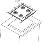 Встраиваемая газовая варочная панель Candy CHW6D4WX