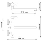 Смеситель для ванны WasserKraft Berkel 4802L хром