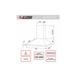 Каминная вытяжка Exiteq EX-1086 white