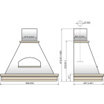 Каминная вытяжка Elikor Вилла Валенсия 90П-650-П3Д топленое молоко/дуб неокрашенный