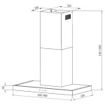 Каминная вытяжка Krona Rut 600 inox 3P-S