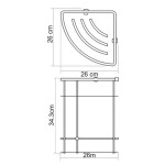 Полка металлическая угловая двойная WasserKraft K-522 хром