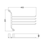 Полотенцедержатель поворотный четверной Schein Watteau 12844 (рога)