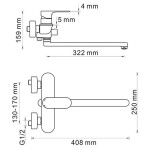 Смеситель для ванны WasserKraft Dinkel 5802L хром
